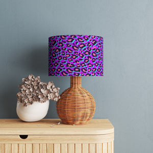 Neon Purple Animal Print Velvet Lampshade