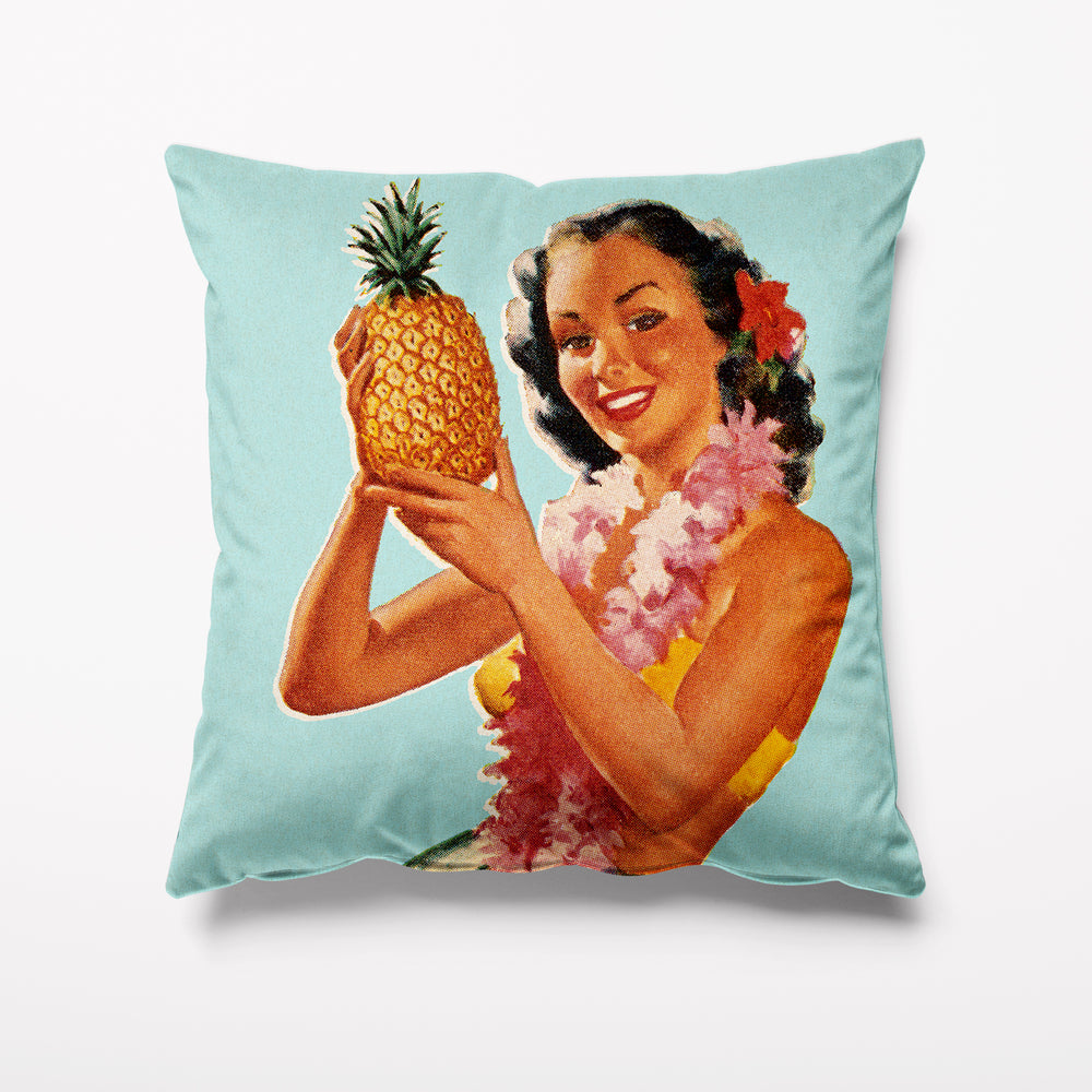 *Overstock* Tiki Pineapple Velvet Cushion