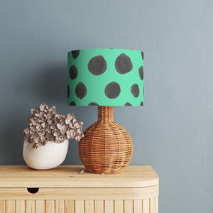 Pastel Green Polkadot Velvet Lampshade
