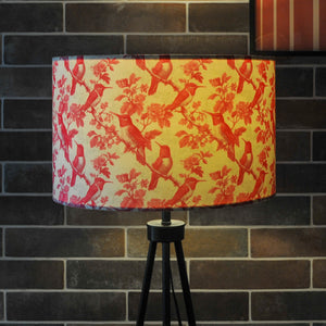 Pink Bird Velvet Lampshade