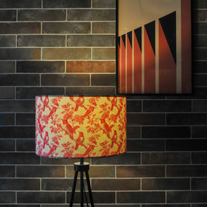 Pink Bird Velvet Lampshade