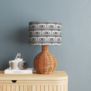 Cassette Music Retro Velvet Lampshade Monochrome Grey