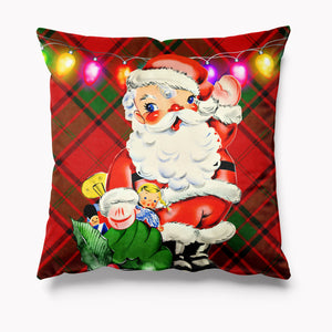 Vintage Santa Christmas Velvet Cushion