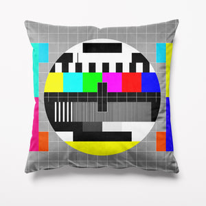 Test Card Retro TV Velvet Cushion