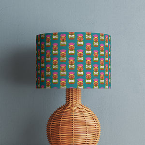 Tiki Teal Velvet Lampshade