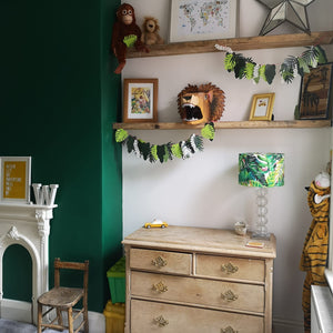 Green Tropical Leaves Handmade Lampshade