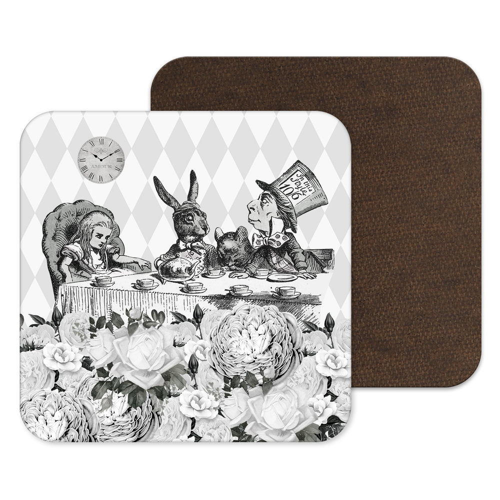 Alice in Wonderland Coasters - Grey