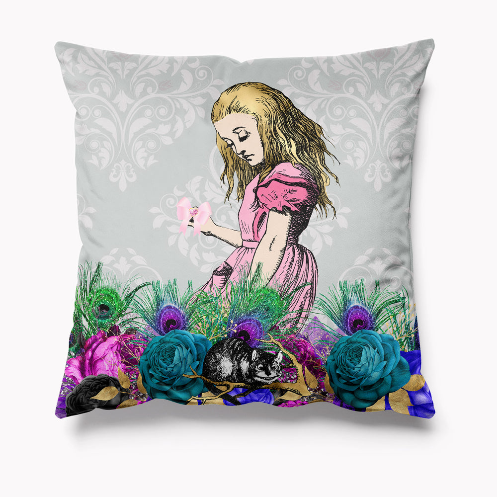 
            
                Load image into Gallery viewer, Alice in Wonderland Grey Blue Cushion
            
        