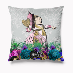 
            
                Load image into Gallery viewer, Alice in Wonderland Mardi Gras Grey Velvet Cushion - Queen
            
        