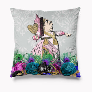 Outdoor Garden Cushion - Alice in Wonderland Grey Mardi Gras Queen