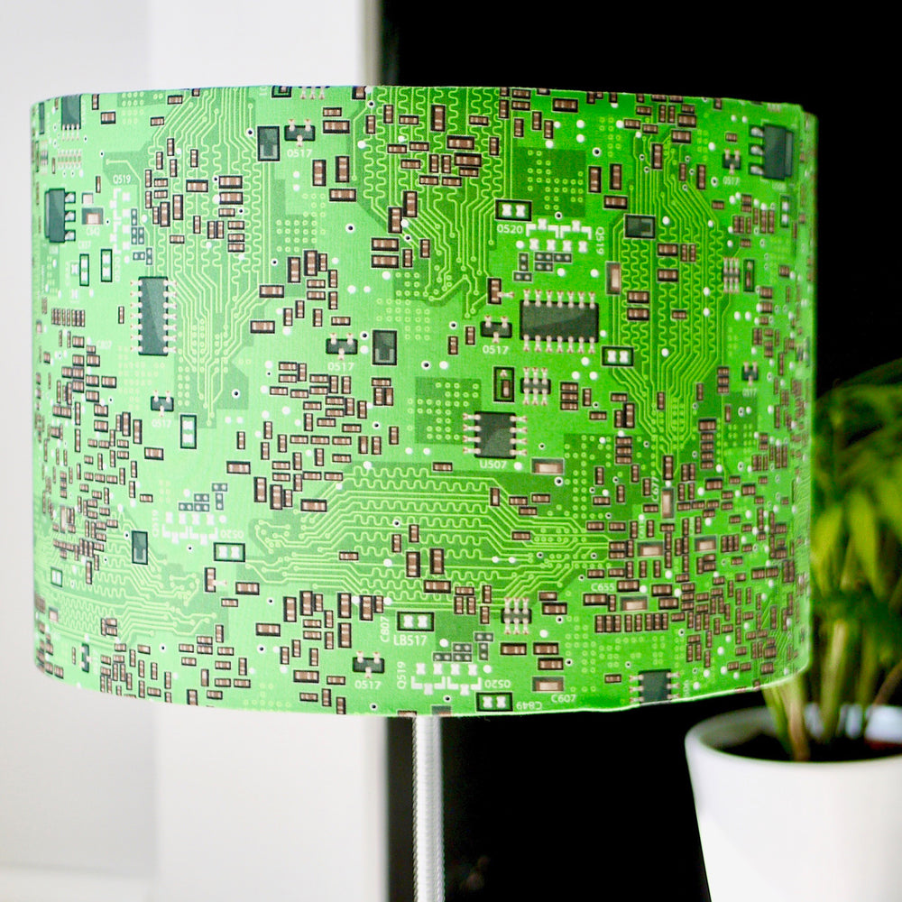 Green Circuit board lampshade, for table lamp, floor lamp or ceiling fittings