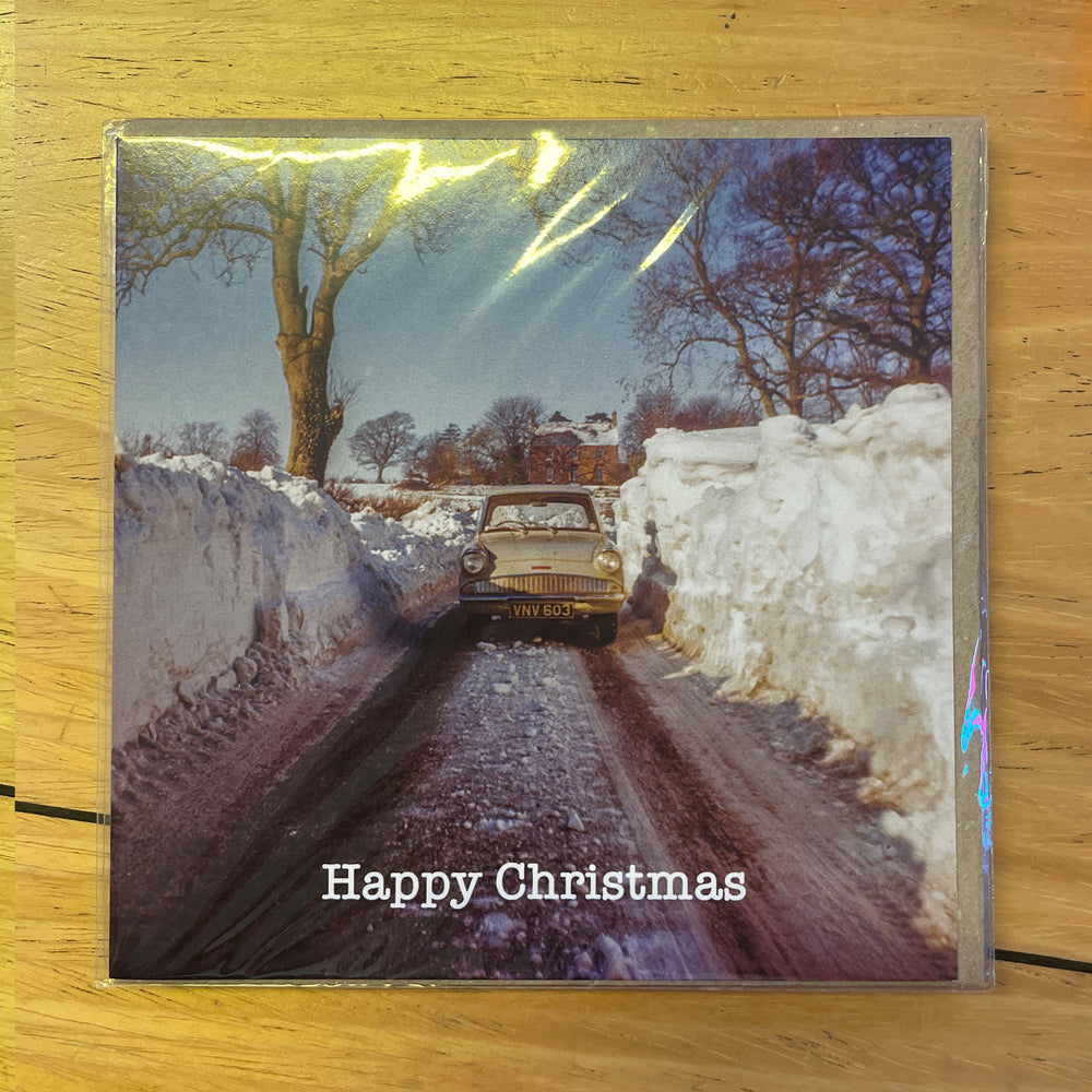 Retro Christmas Greetings Card - Snow Drifts