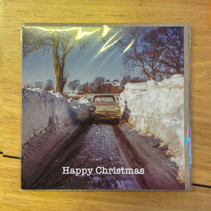 Retro Christmas Greetings Card - Snow Drifts
