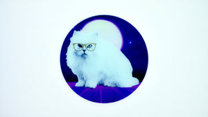 Disco Cat in Space Glass Worktop Saver - Chopping Board - Placemat - Kitsch Republic