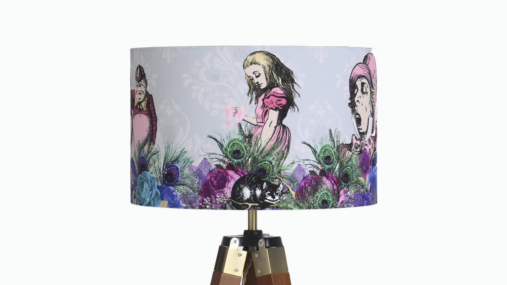 
            
                Load image into Gallery viewer, Alice in Wonderland Mardi Gras Velvet Lampshade - Kitsch Republic
            
        