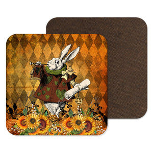 Alice in Wonderland Coaster - Autumn and Sunflowers White Rabbit