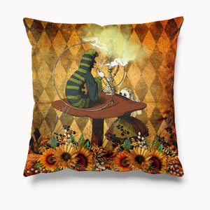 Alice in Wonderland Autumn Velvet Cushion - Caterpillar