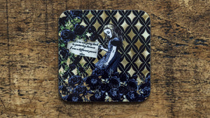 Alice in Wonderland Black and Gold Coaster - Kitsch Republic