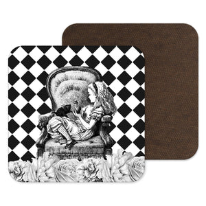 Alice in Wonderland Coaster - Black and White - Alice in Chair
