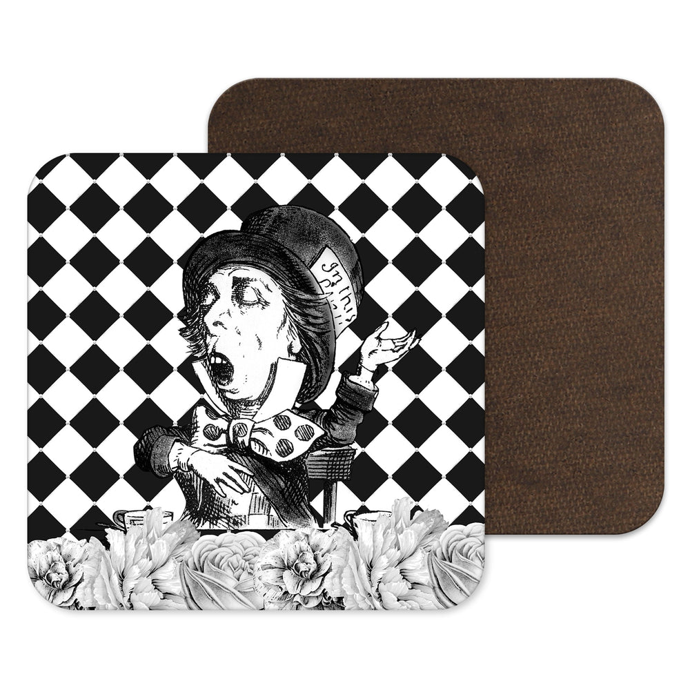 Alice in Wonderland Coaster - Black and White - Mad Hatter