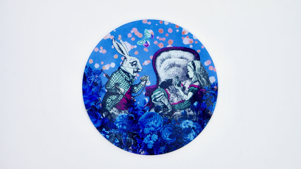 Alice in Wonderland Blue Worktop Saver - Chopping Board - Placemat - Kitsch Republic