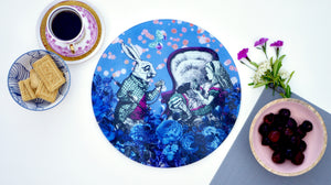 Alice in Wonderland Blue Worktop Saver - Chopping Board - Placemat - Kitsch Republic
