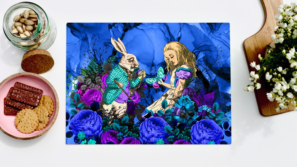 Alice in Wonderland Inky Blue Hare 40cm x 30cm Worktop Saver - Kitsch Republic