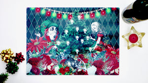 
            
                Load image into Gallery viewer, Alice in Wonderland Green Christmas 40cm x 30cm Worktop Saver / Serving Platter - Kitsch Republic
            
        