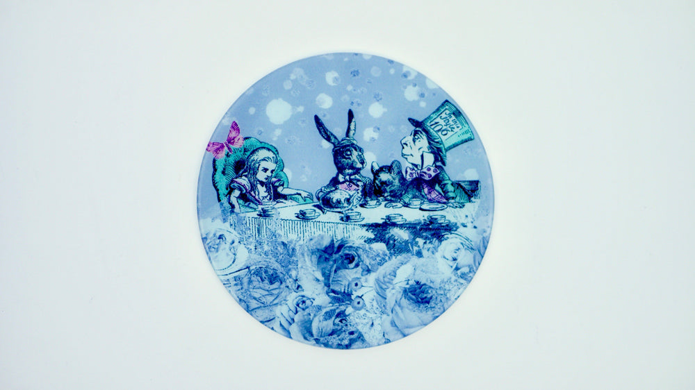 Alice in Wonderland Grey Worktop Saver - Chopping Board - Placemat - Kitsch Republic