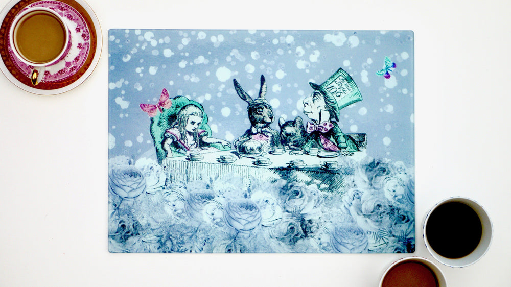 Alice in Wonderland Grey 40cm x 30cm Worktop Saver - Kitsch Republic