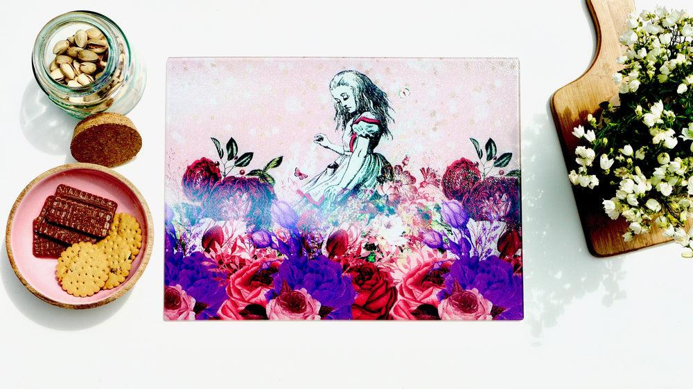 Alice in Wonderland Pink 40cm x 30cm Worktop Saver - Kitsch Republic