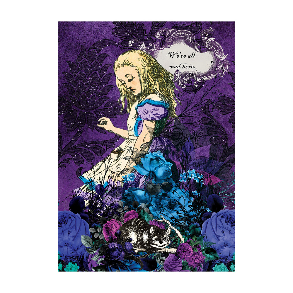Alice in Wonderland A6 Greetings Card - Purple - Kitsch Republic