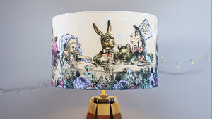 
            
                Load image into Gallery viewer, Dark Alice in Wonderland Lampshade - Purple - Floral - Kitsch Republic
            
        
