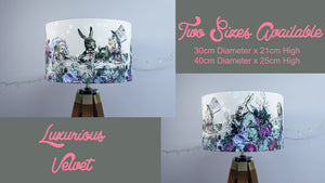 Dark Alice in Wonderland Lampshade - Purple - Floral - Kitsch Republic