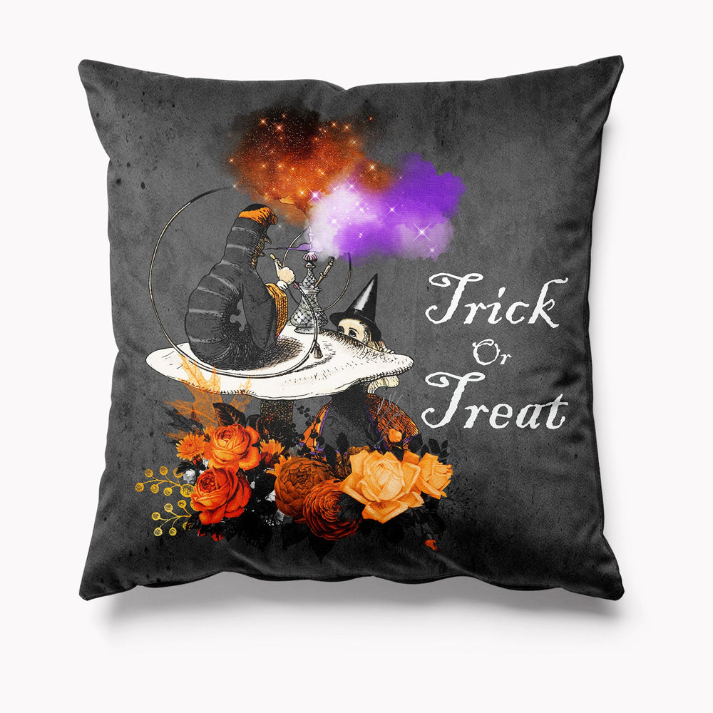 Alice in Wonderland Halloween Trick or Treat Velvet Cushion