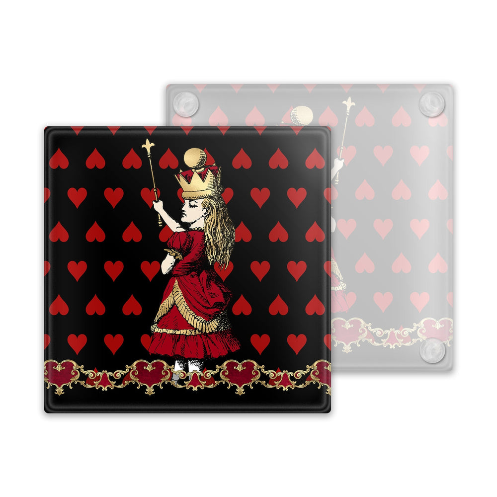 Alice in Wonderland Valentines Glass Coaster - Alice