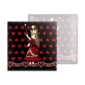Alice in Wonderland Valentines Glass Coaster - Alice
