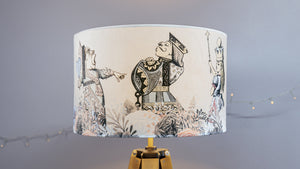 Velvet Alice in Wonderland Lampshade - Pale Blue & Pink - Kitsch Republic