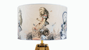 Velvet Alice in Wonderland Lampshade - Pale Blue & Pink - Kitsch Republic