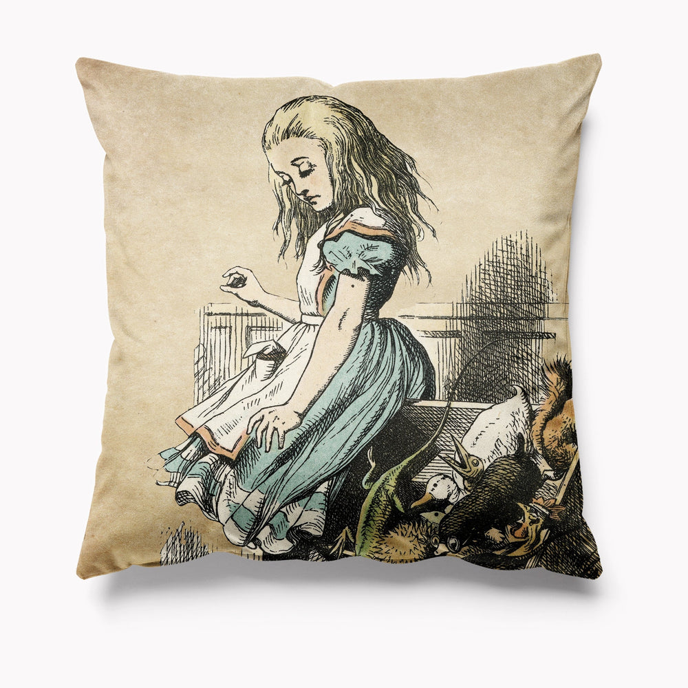 Alice in Wonderland Vintage Style Velvet Cushion - Alice