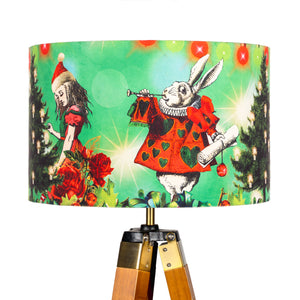 Alice in Wonderland Christmas, Alice Lampshade, Mad Hatters Tea Party, White Rabbit, Xmas Decor