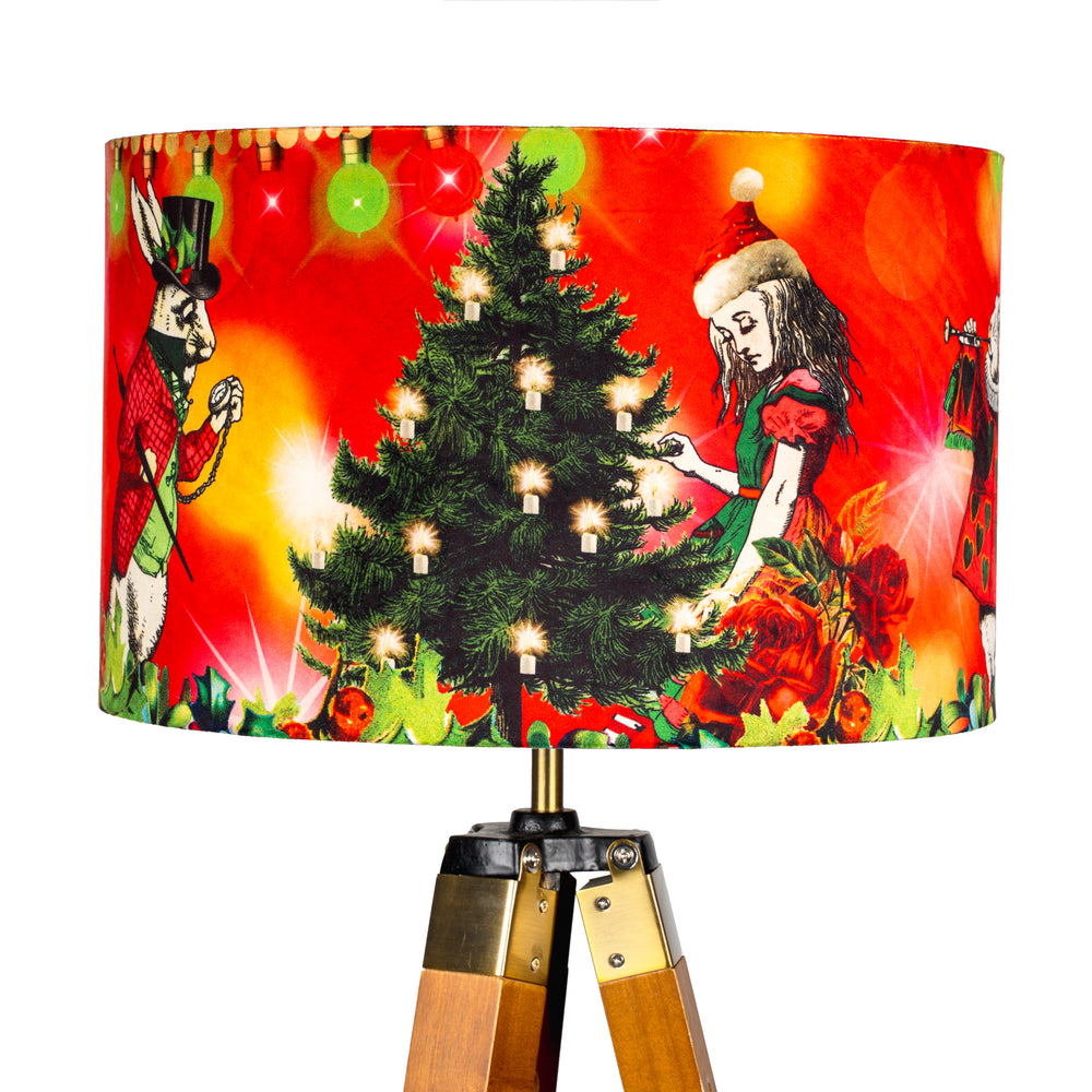 Alice in Wonderland Christmas, Alice in Wonderland Lampshade, Red Lamp Shade