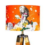 Alice in Wonderland Lampshade, Orange Lamp Shade, Floral Bedside Lamp Shade, Floor Lampshade