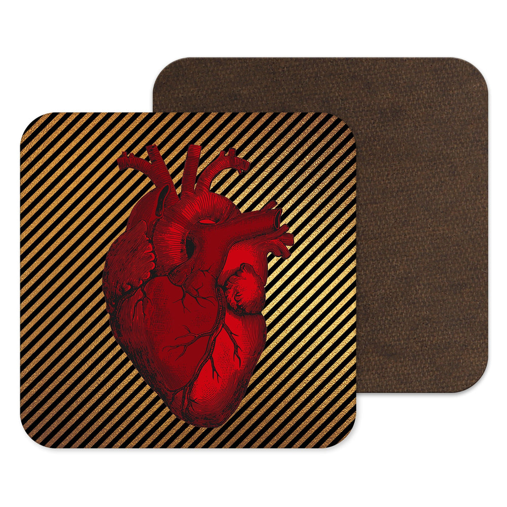 Anatomical Heart Coaster - Gold