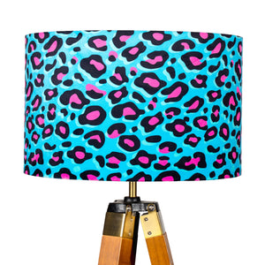 Leopard Print, Animal Print Lampshade, Blue Lamp Shade, Quirky Interiors