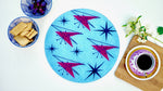 Retro Atomic Blue Worktop Saver - Chopping Board - Placemat - Kitsch Republic