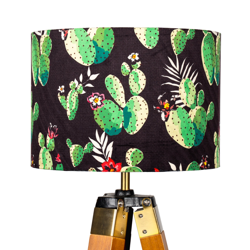 Black Lamp Shade, Black Interiors, Green Cactus Lampshade, Bedside Table Lampshades, Ceiling and Pendant Fittings