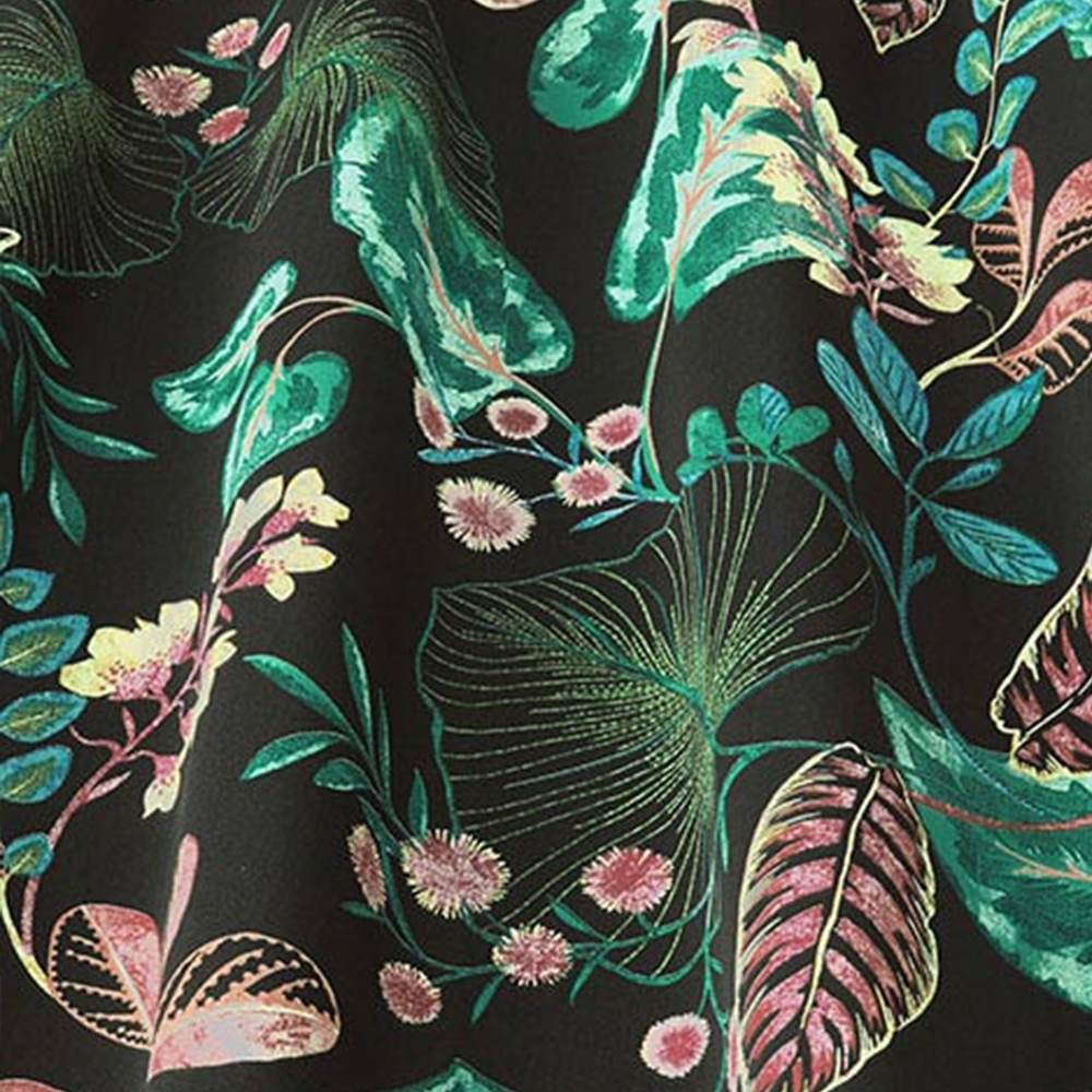
            
                Load image into Gallery viewer, Fabric Store - Black Zink Tropical Floral Fabric
            
        