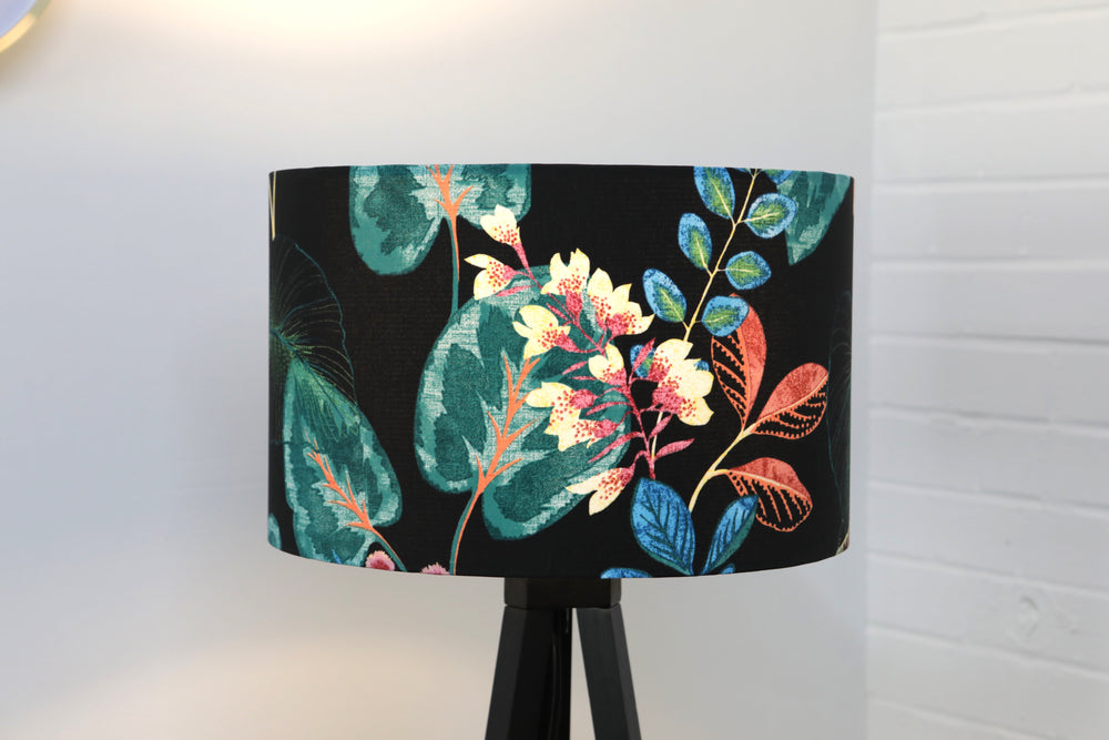 
            
                Load image into Gallery viewer, Black Floral Lampshade - Kitsch Republic
            
        