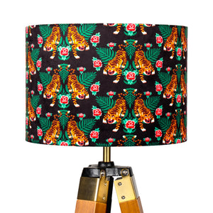 
            
                Load image into Gallery viewer, Crazy Tiger Black Tropical Jungle Lampshade
            
        